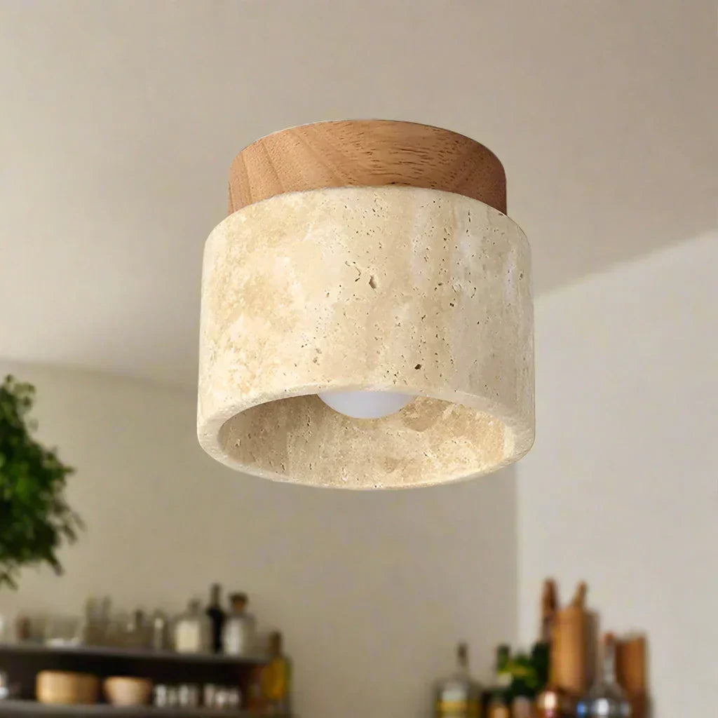 BowLift | Ceiling Light Marble Wood Modern Minimalist Lamp