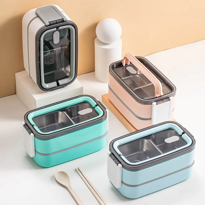 BowLift | 2-layer stainless steel Bento lunch box with locking lid