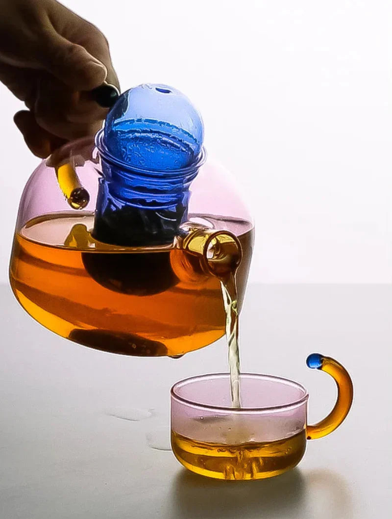 BowLift | Color Bloom Glass Teapot & Cup Set