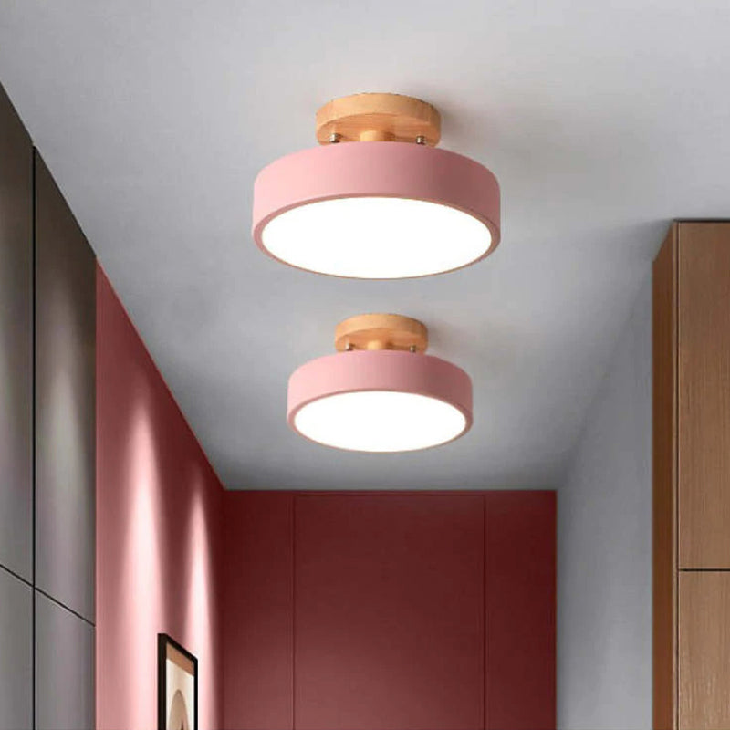 BowLift | Ceiling Light Wood Frame Flush Mount Lamp