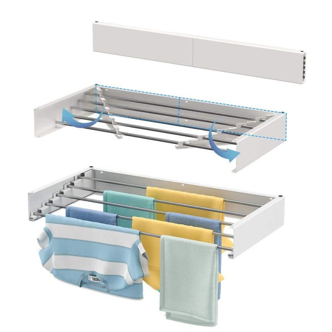 BowLift | AetherDry™ | Foldable Wall-Mounted Drying Rack | Space-Saving Laundry Solution for Efficient Drying in Small Spaces