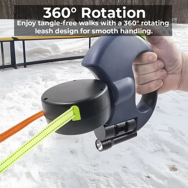 BowLift | Dual Retractable Dog Leash with Flashlight & Waste Bag Holder