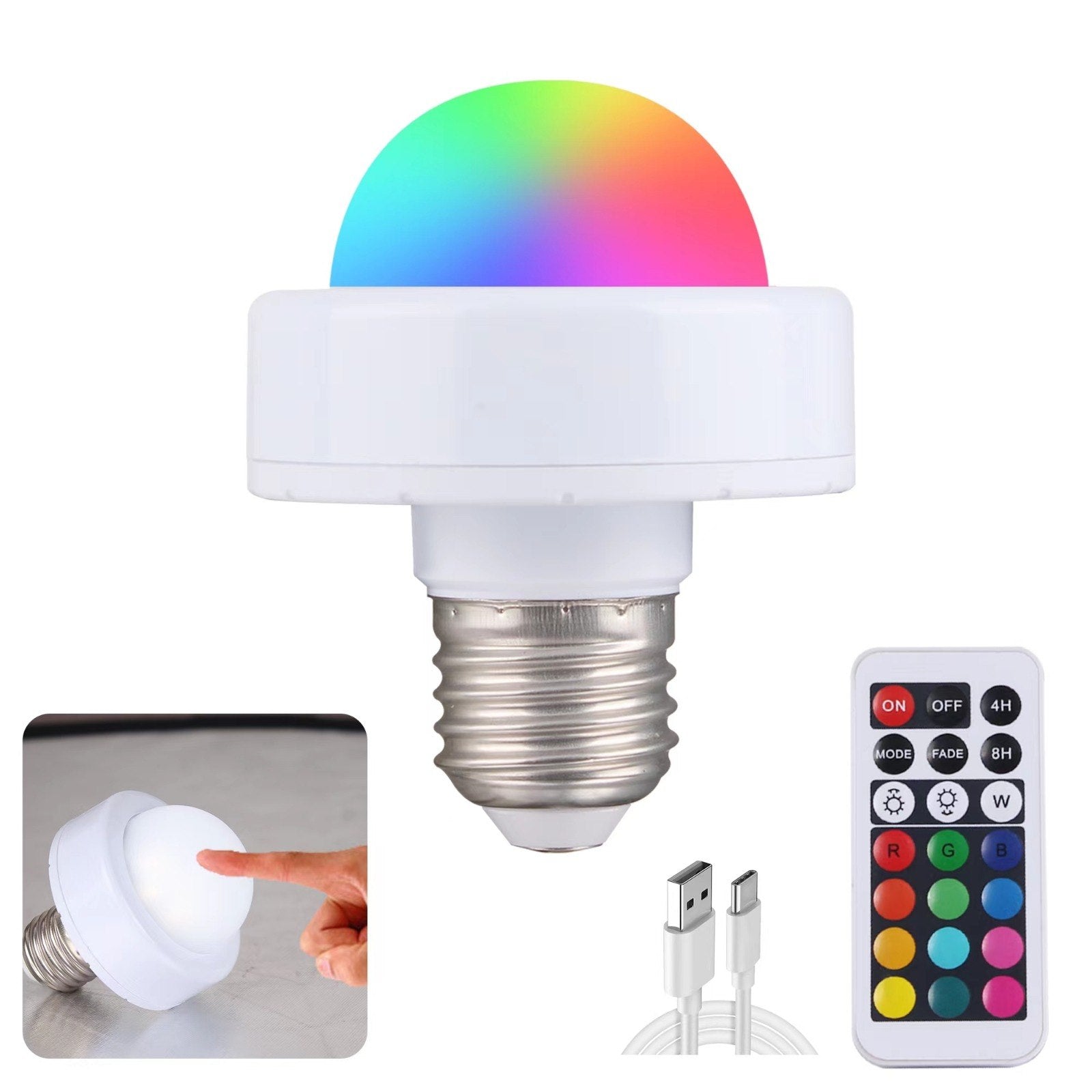 BowLift | RoyaleGlow rechargeable LED bulb - remote control, touch controlled, multicolor