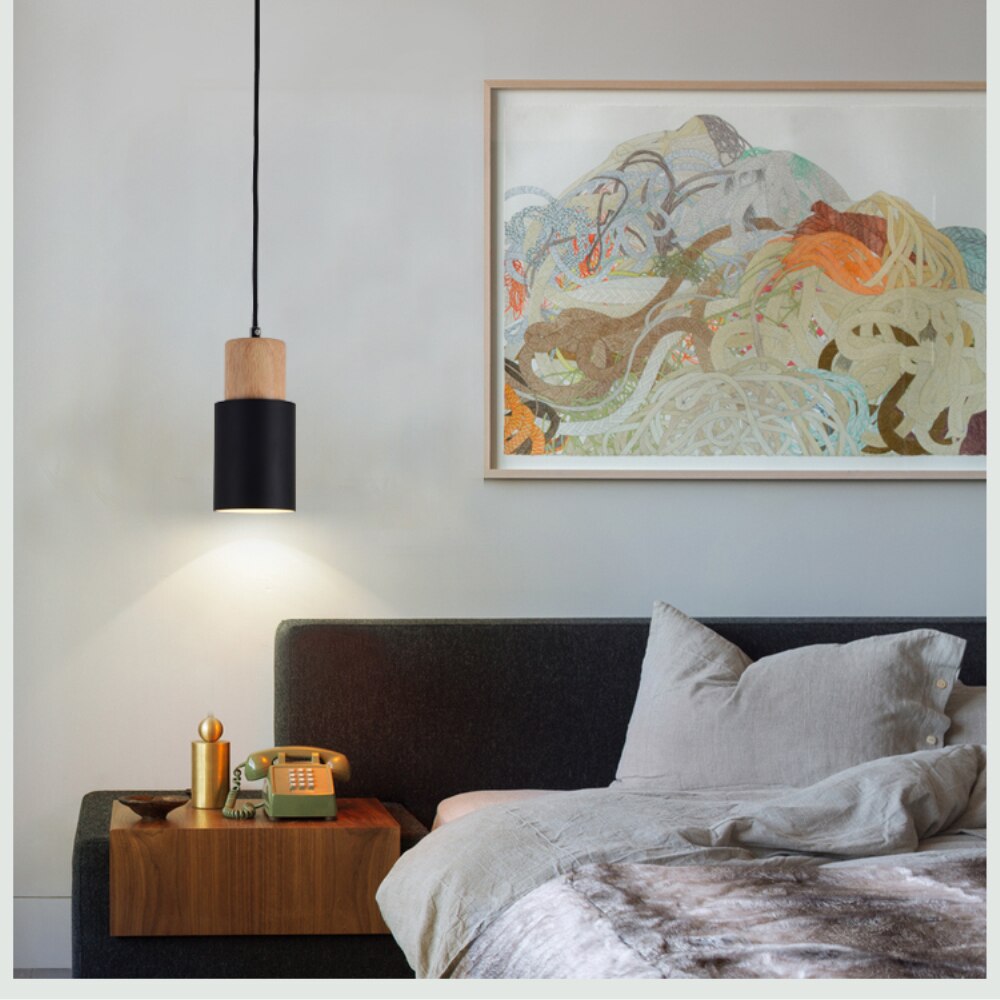 BowLift | Designer Nordic Wood Base Pendant Lamp