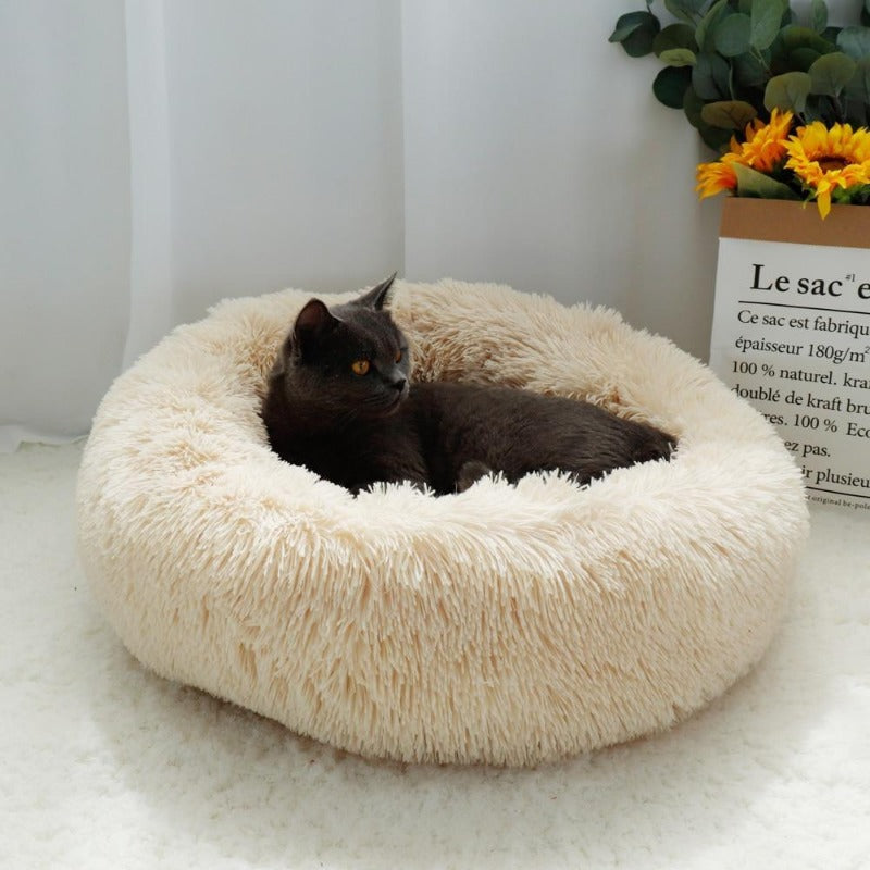 BowLift | PawNest Calming Donut Cat Bed | Round Plush Nest | Stress-Reducing & Cozy | Perfect for Cats & Small Dogs