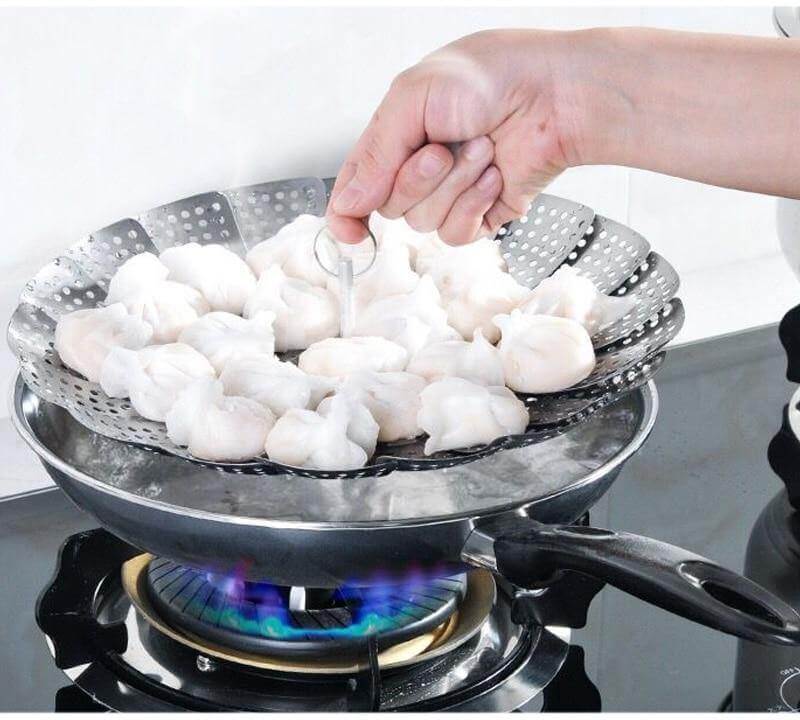 BowLift | Vegetable Folding Stainless Steel Steaming Rack