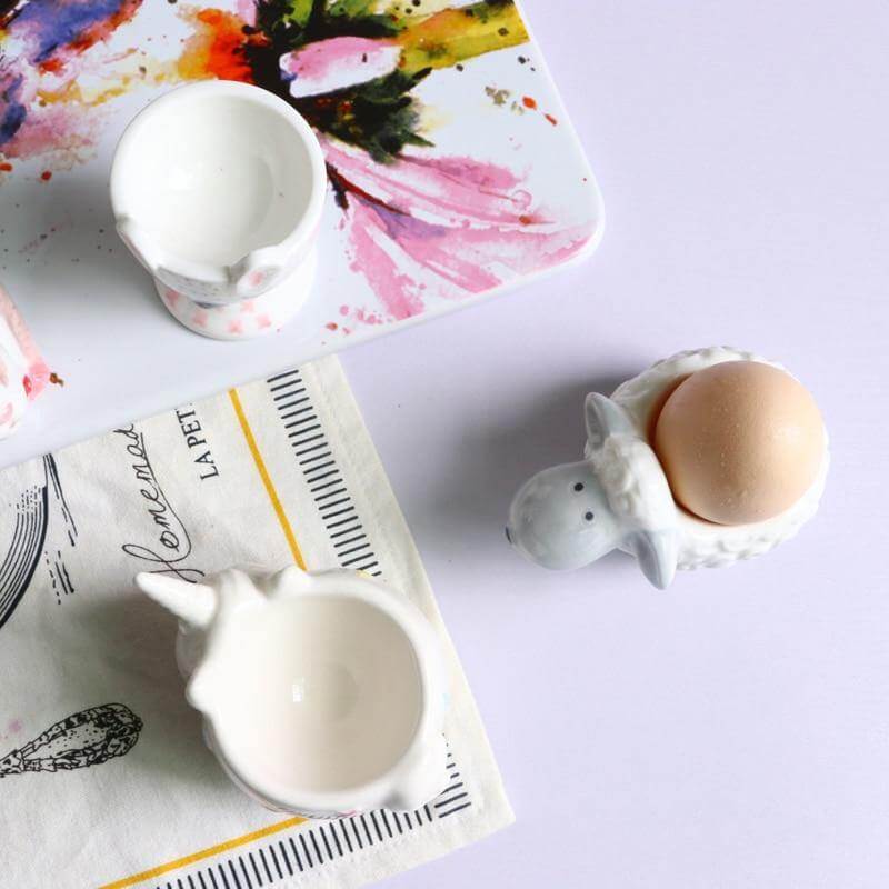BowLift | 2Pcs Cute Animal Ceramic Breakfast Egg Holder