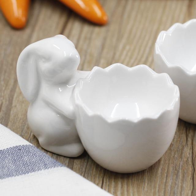 BowLift | 2Pcs Cute Animal Ceramic Breakfast Egg Holder
