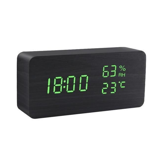 BowLift | LED alarm clock in wooden cube shape