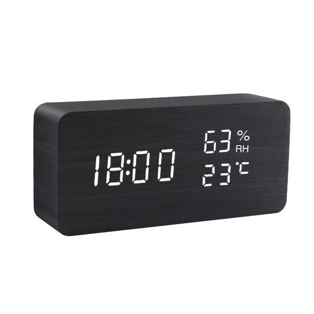 BowLift | LED alarm clock in wooden cube shape