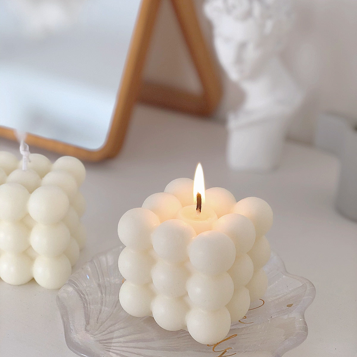 BowLift | Cube Soy Wax White Candle