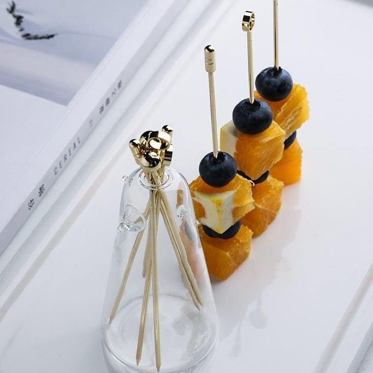 BowLift | Elegant Stainless Steel Fruit Fork Jar