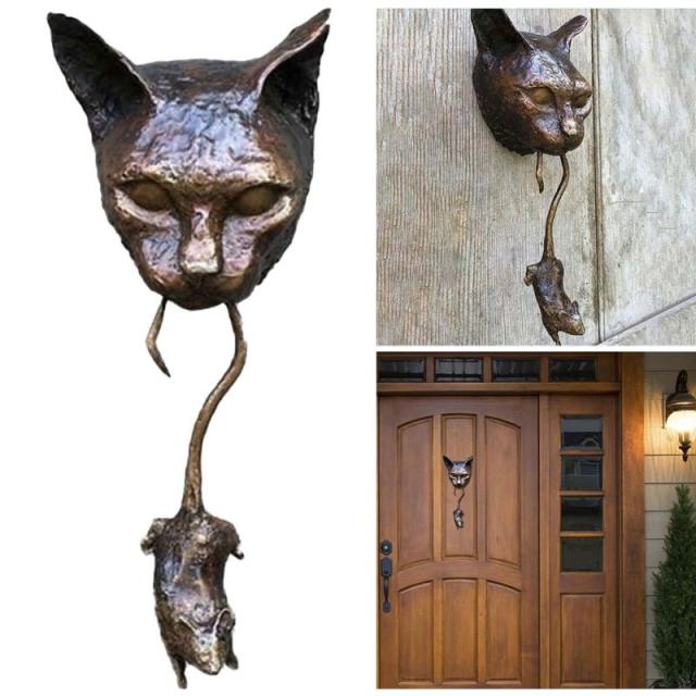 BowLift | Creative Cat and Mouse Metal Door Knocker