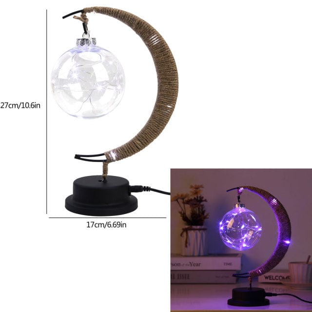 BowLift | Rayvia Lunar Lamp - Half Moon LED Light with Glass Globe for Cozy Atmosphere