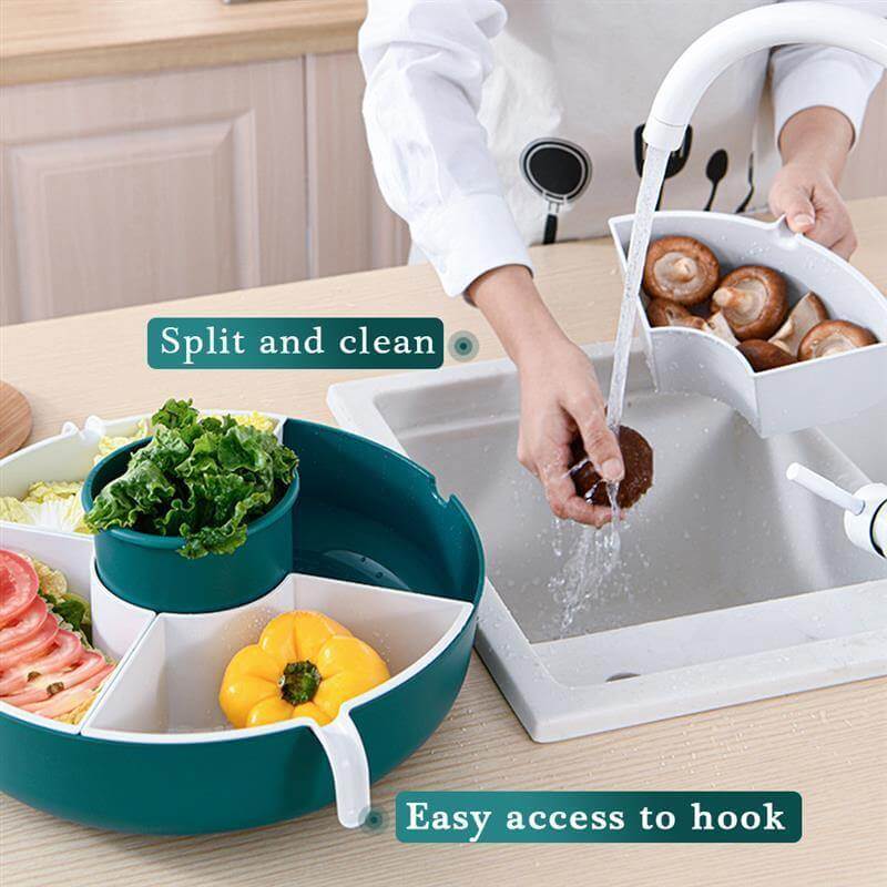 BowLift | Rotatable Vegetable Drain Basket Serving Tray