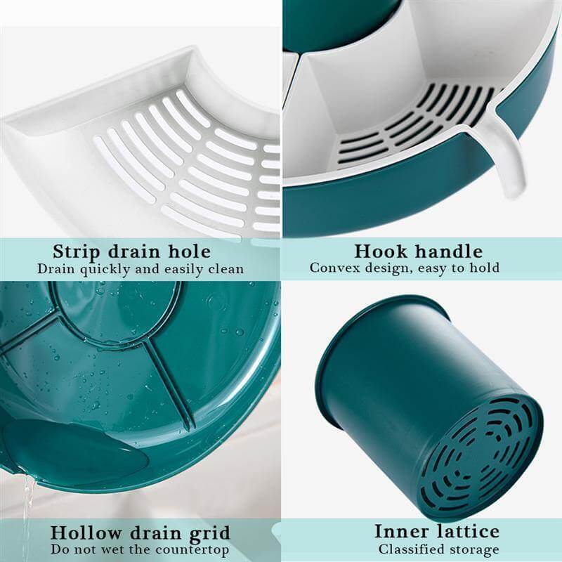 BowLift | Rotatable Vegetable Drain Basket Serving Tray