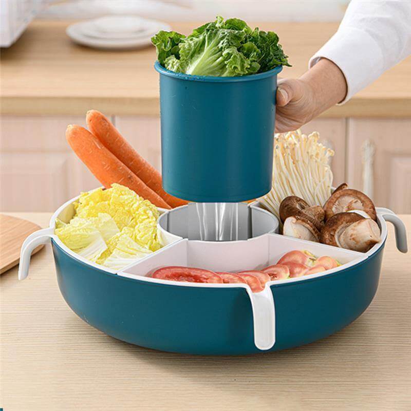 BowLift | Rotatable Vegetable Drain Basket Serving Tray