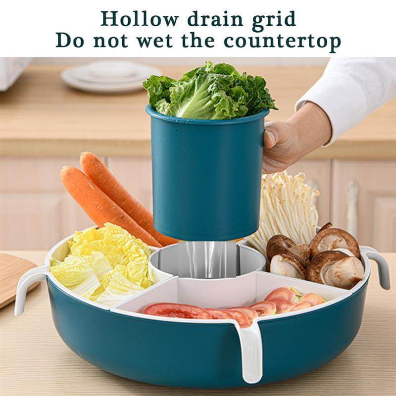 BowLift | Rotatable Vegetable Drain Basket Serving Tray