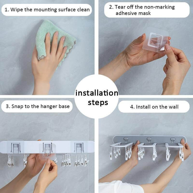 BowLift | Wall-Mounted Folding Easy Drying Sock Hanger Rack