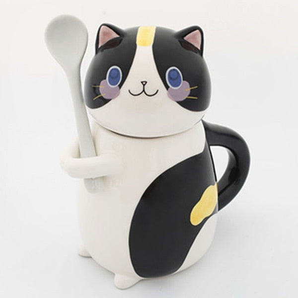 BowLift | Cute Cat Handmade Coffee Mugs with Spoon