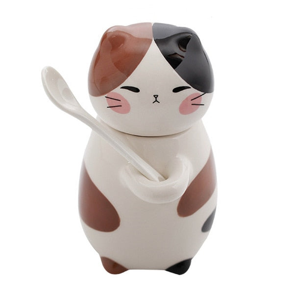 BowLift | Cute Cat Handmade Coffee Mugs with Spoon