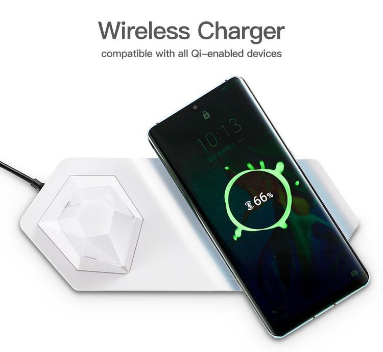 BowLift | 2in1 Diamond LED Night Light Wireless Charger