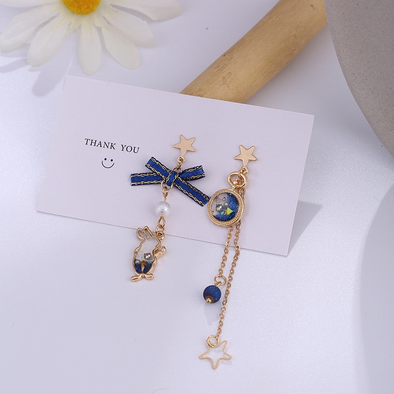 BowLift | Japanese Style Cute Blue Rabbit Clip on Earring