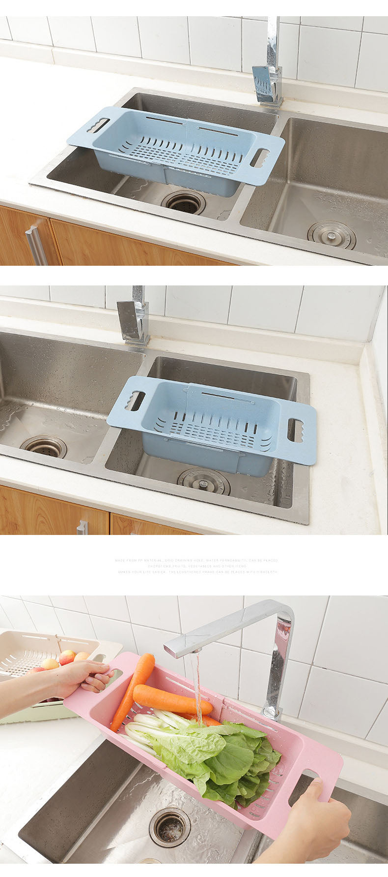 BowLift | Adjustable Telescopic Fruit Sink Basket