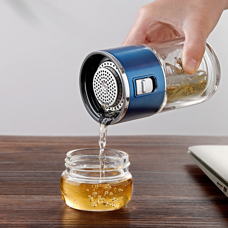 BowLift | Double Glass Tea Infuser Thermos Bottle
