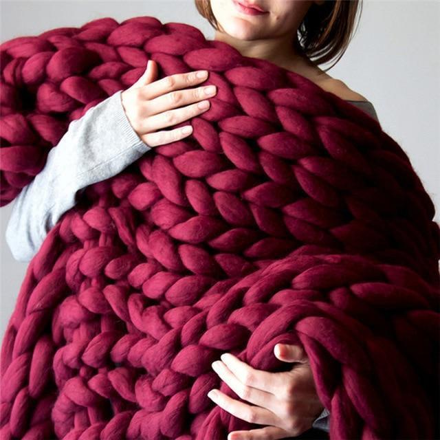 BowLift | Handmade Chunky Knit Blanket Comfy & Warm - 80 x100 cm
