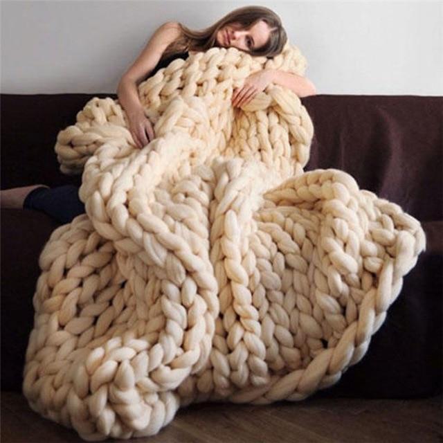 BowLift | Handmade Chunky Knit Blanket Comfy & Warm - 80 x100 cm