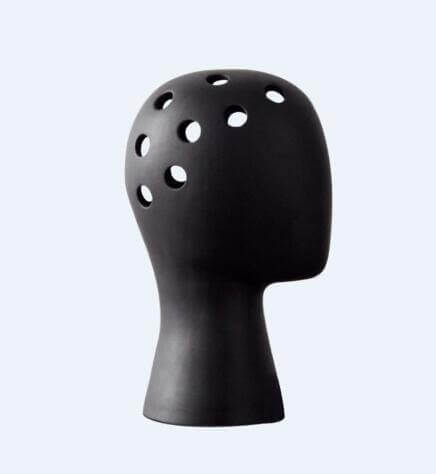BowLift | Creative Human Head White Black Decorative Ceramic Vase