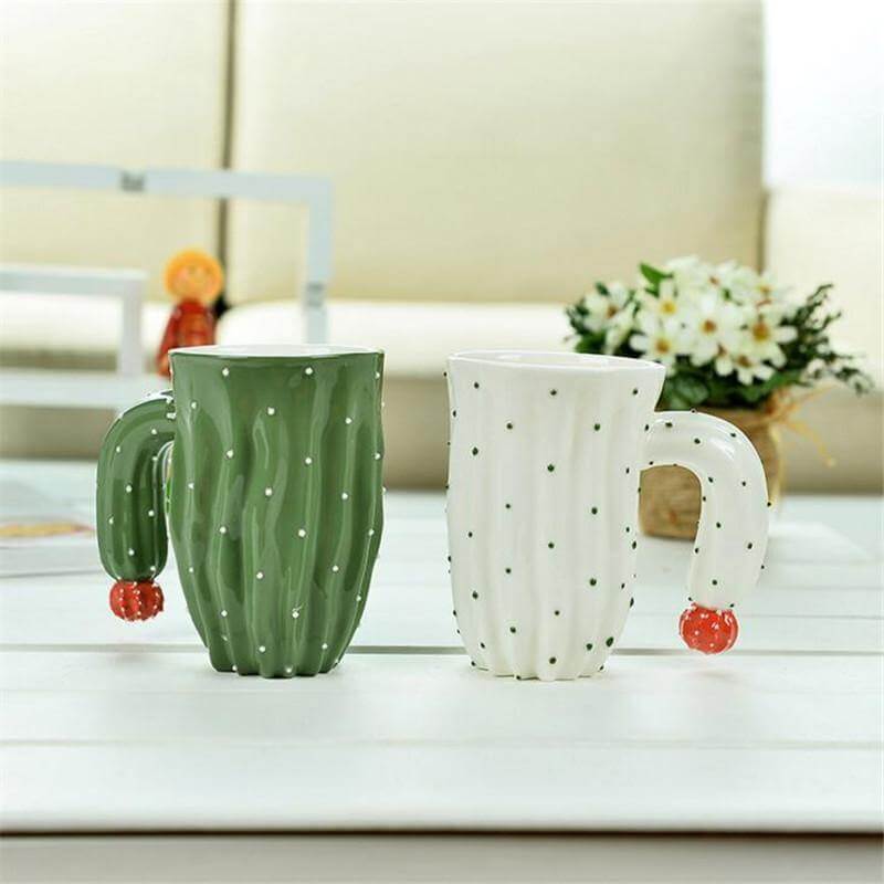 BowLift | 3D Cactus Style Ceramic Coffee Mugs
