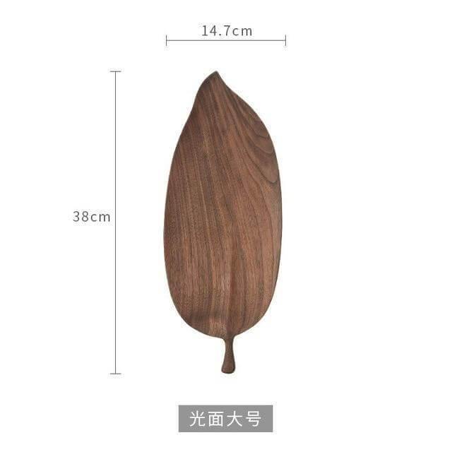 BowLift | Walnut Snack Tray Leaf Plates