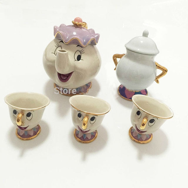 BowLift | Limited Cartoon Beauty and the Beast Bone China Cup Tea Set Mrs. Potts and Chips Teapot Coffee Cups Set