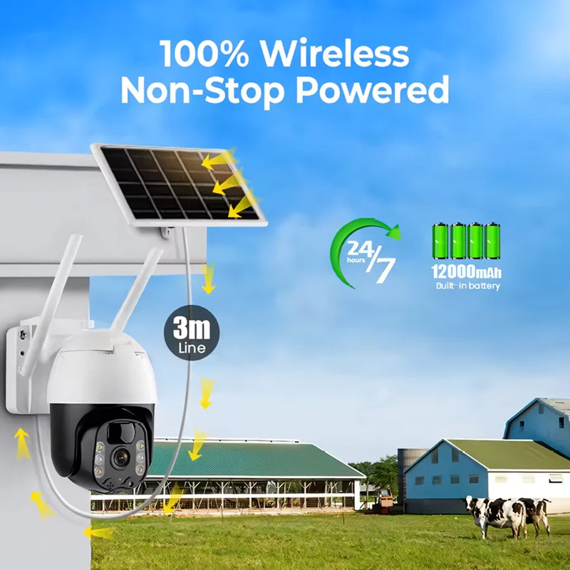 BowLift | 2K Solar-Powered WIFI PTZ Camera with Auto-Tracking & Night Vision