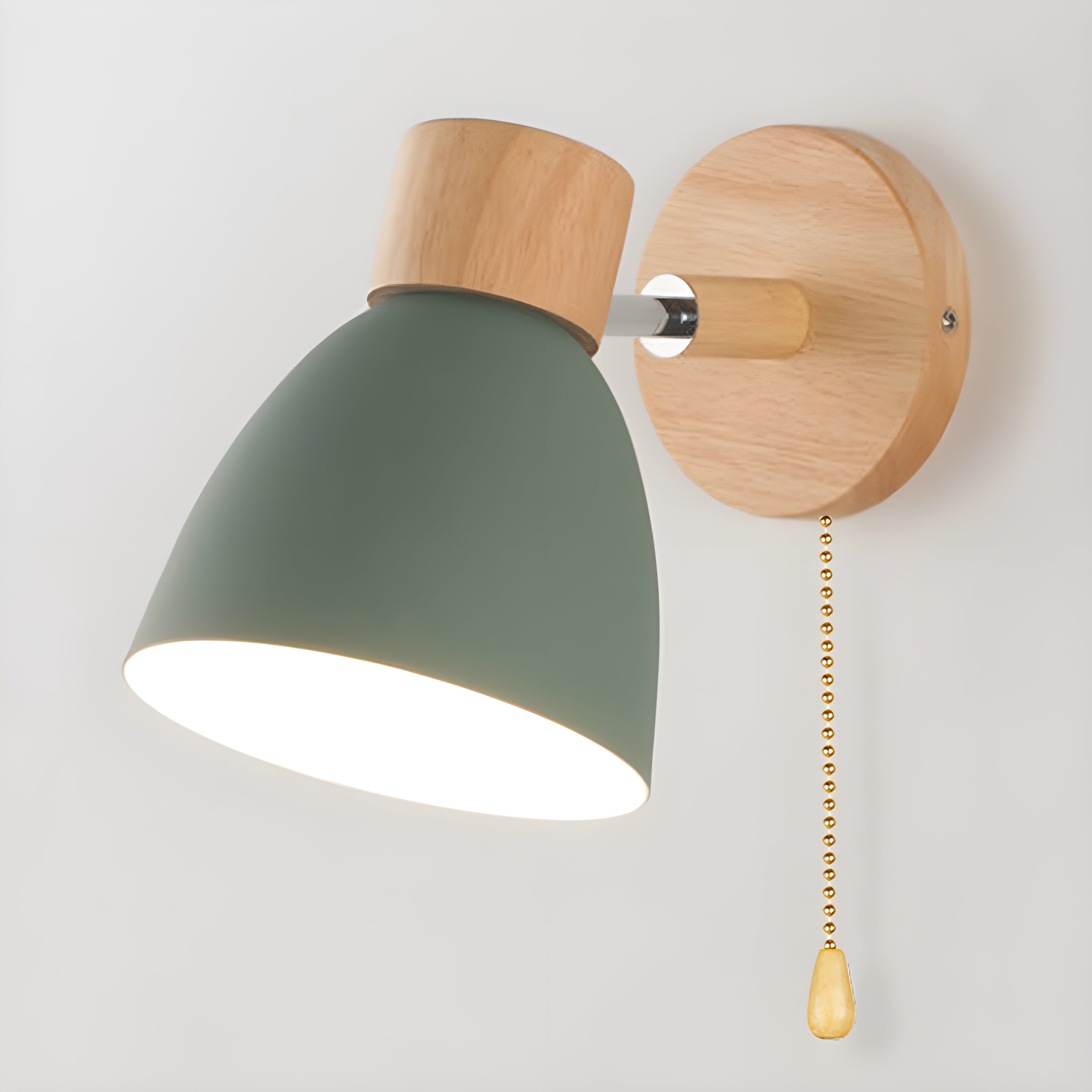 BowLift | Wood Nordic Wall Lamp with Switch for the Bedroom