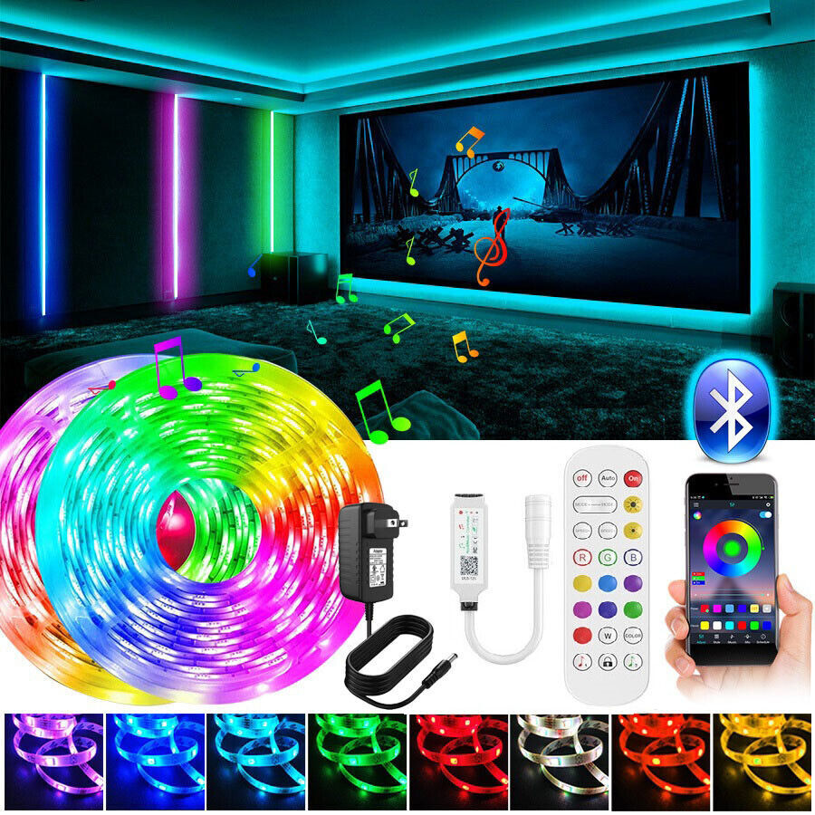BowLift | LED Light Strip, 30 m, 15 m, Music Synchronization, Bluetooth, 5050, RGB Ambient Light with Remote Control