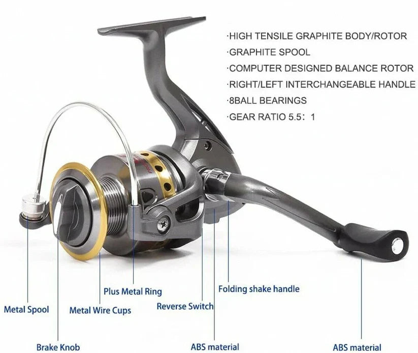 BowLift | Carbon Fibre Telescopic Fishing Rod & Reel Set – Portable Fishing Kit for Sea & Freshwater