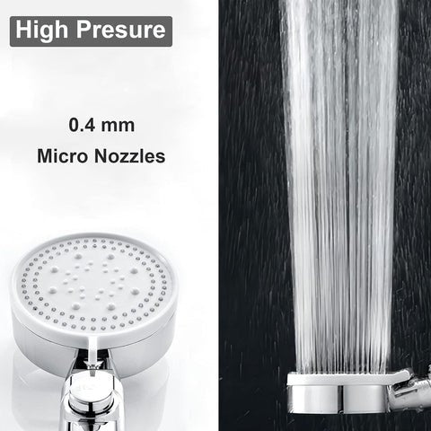 BowLift | 5-Mode Shower Head for Low Pressure | Stop Button for Easy Water Control