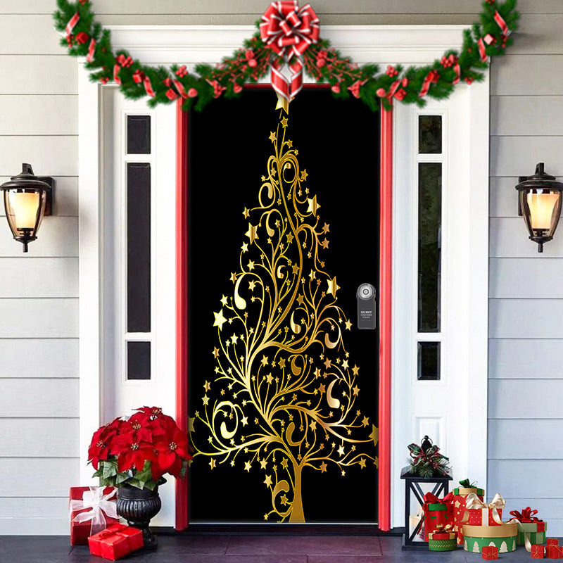 BowLift | Christmas Door Cover | Fabric Front Door Decoration | Washable & Reusable | 91×203cm