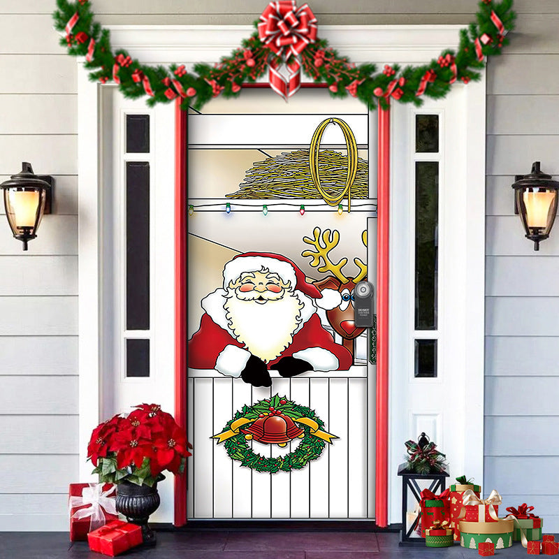 BowLift | Christmas Door Cover | Fabric Front Door Decoration | Washable & Reusable | 91×203cm