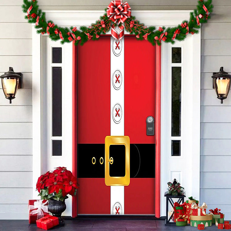 BowLift | Christmas Door Cover | Fabric Front Door Decoration | Washable & Reusable | 91×203cm
