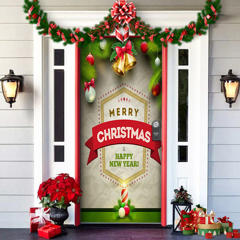 BowLift | Christmas Door Cover | Fabric Front Door Decoration | Washable & Reusable | 91×203cm