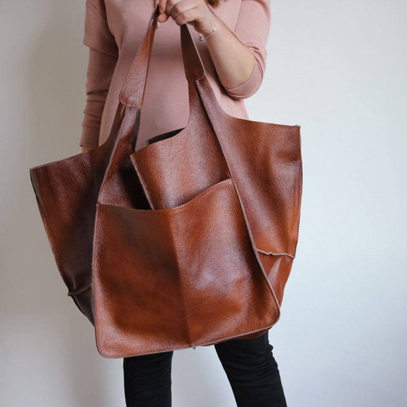 BowLift | Oversized leather weekend handbags for women