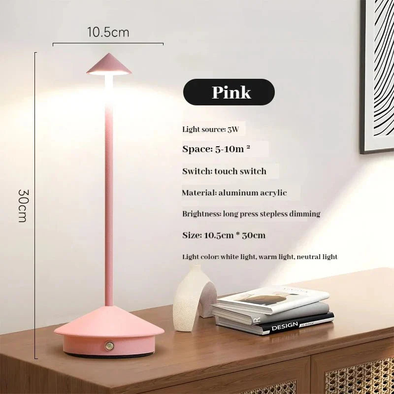 BowLift | Elegant rechargeable metallic table lamp