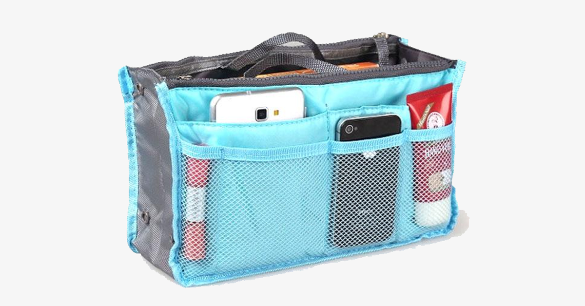 BowLift | Slim Bag-in-Bag - Made of cotton & polyester - Portable & Small size - Multiple zip pockets - Fits in your suitcase - Color variations