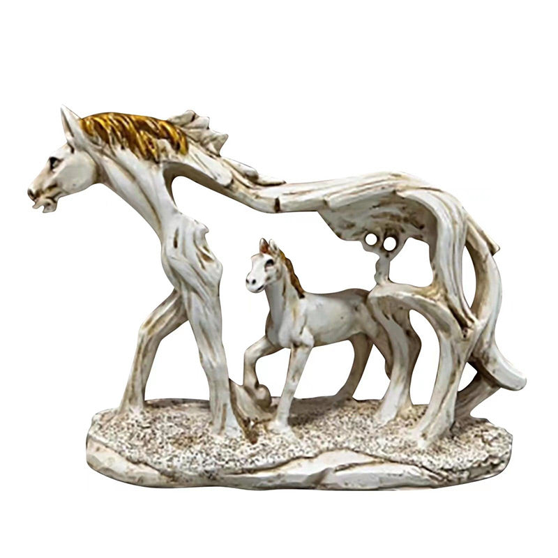 BowLift | Galloping horse statue with pony stone figure