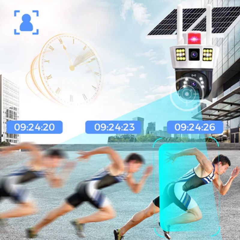 BowLift | 360° smart solar surveillance camera with three screens