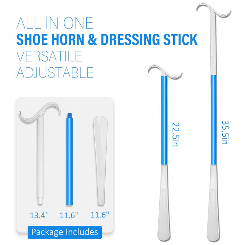 BowLift | Adjustable long shoehorn with sock remover for seniors